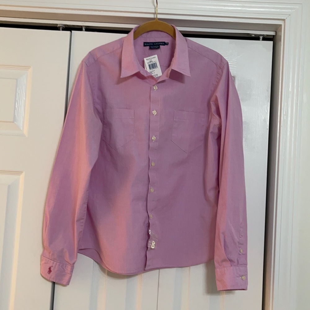 NWT Ralph Lauren button front shirt size 14